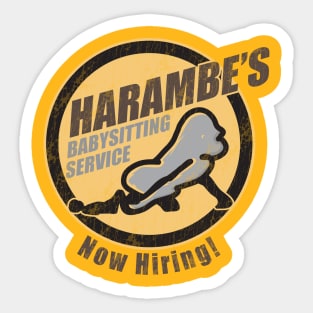 Harambe's Babysitting Services Sticker